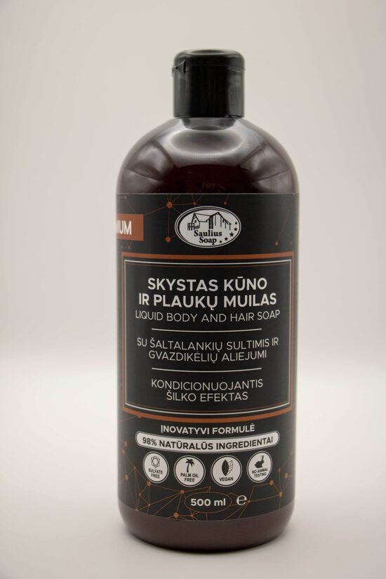 Skystas Kūno ir Plaukų Muilas su Šaltalankių Sultimis ir Gvazdikėlių Aliejumi